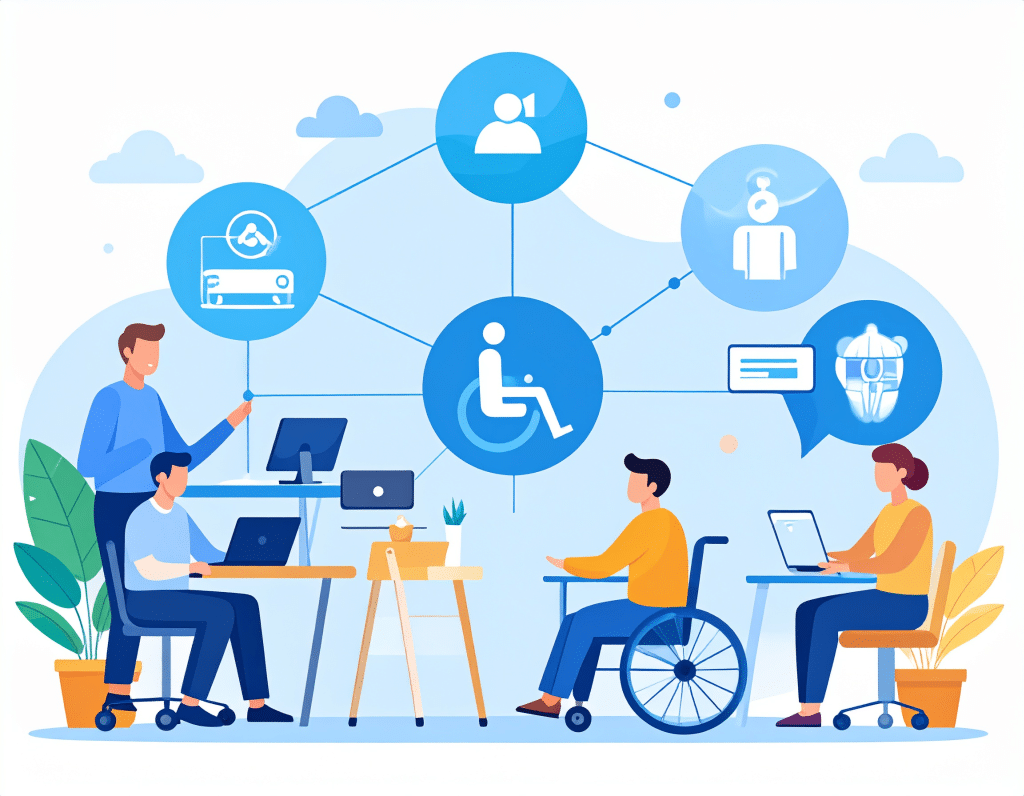 Illustration showing what is web accessibility and how inclusive websites support user inclusion