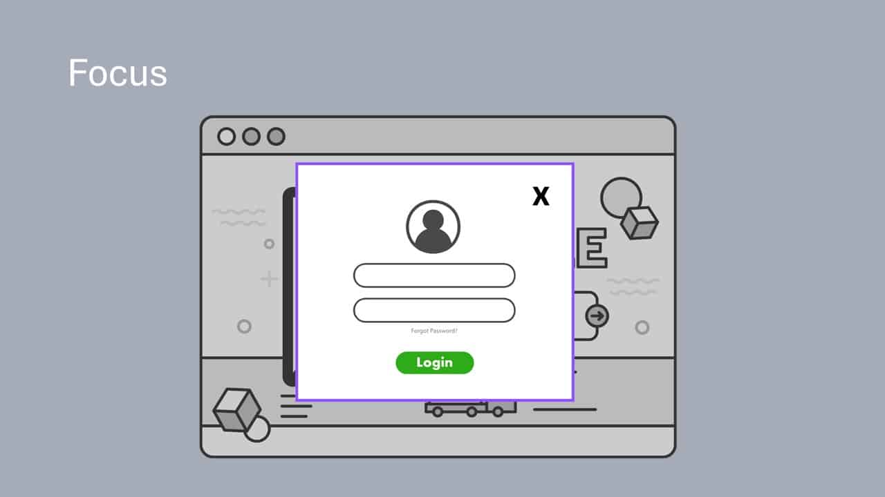 A login popup appears on a website, highlighting the focus on the login form.