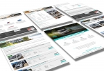 Perspective of different pages from the Premier Motorhomes website