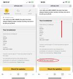 2 screenshots of the AA breakdown mobile website, containing the details of the car breakdown. The right-hand one was taken when the screen was pulled up, showing the extra text “No longer need assistance?” and the following link, in red: “Cancel this help request”.