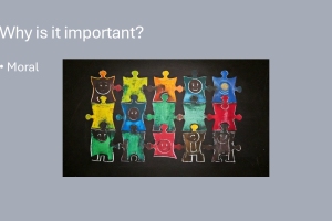 Colorful puzzle pieces with smiling faces joined together, illustrating diversity and unity on a black background.