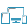 Vector graphic of desktop, tablet and smartphone