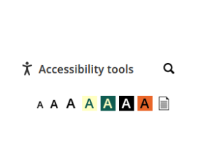 Our accessibility toolbar with the options on display