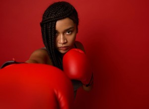 A young African female boxer