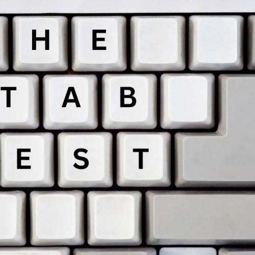 A computer keyboard that has some keys spelling out the words TheTabTest