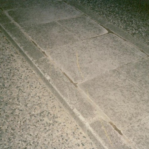 The kerb that was hit by the car in June 1989 that Clive, Jess and their friends were in