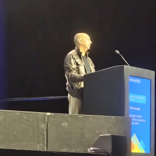 Clive is on stage at Brighton SEO delivering his talk