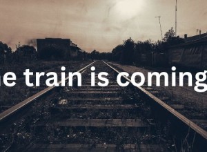 A sepia photo of a set of railway tracks. The words “A train is coming” is displayed over the front of it.