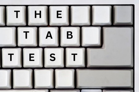 A computer keyboard that has some keys spelling out the words TheTabTest