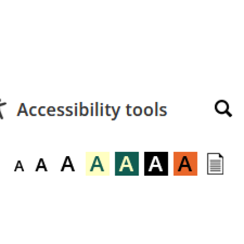 Our accessibility toolbar with the options on display