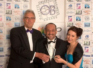 Clive and Winter receiving the Observer Business Awards 2015
