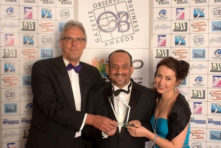 Clive and Winter receiving the Observer Business Awards 2015