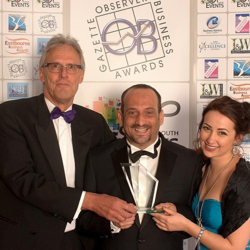 Clive and Winter receiving the Observer Business Awards 2015
