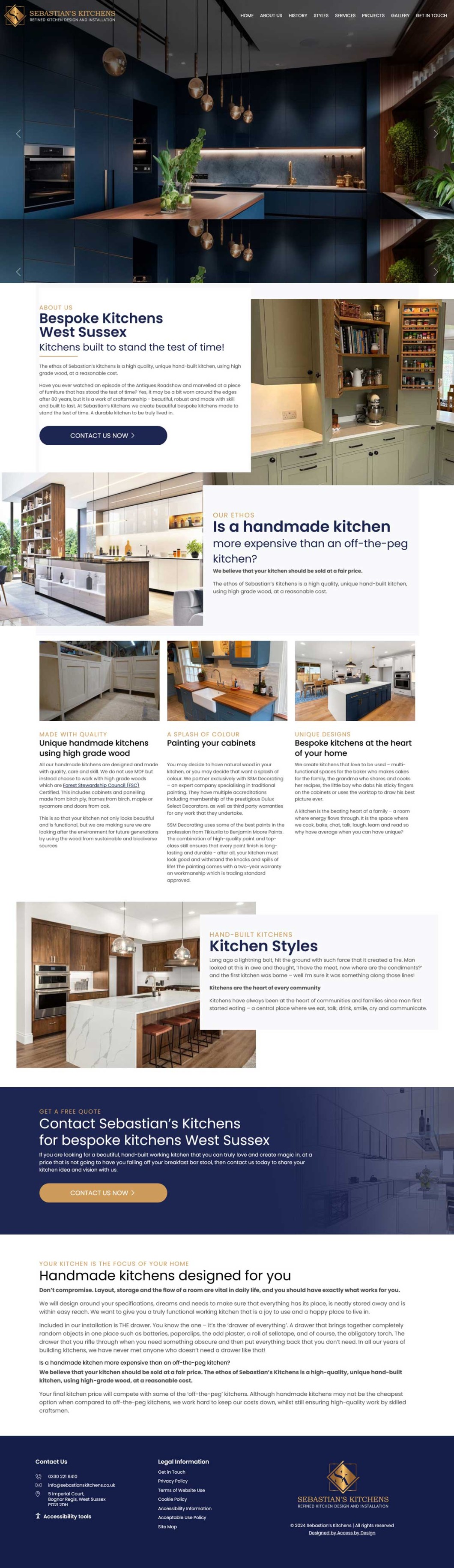 Home page of Sebastien's Kitchens website