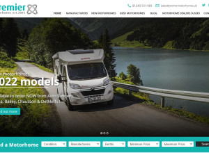Premier Motorhomes website Home Page screenshot