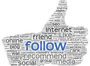 Follow symbol in tag cloud on white